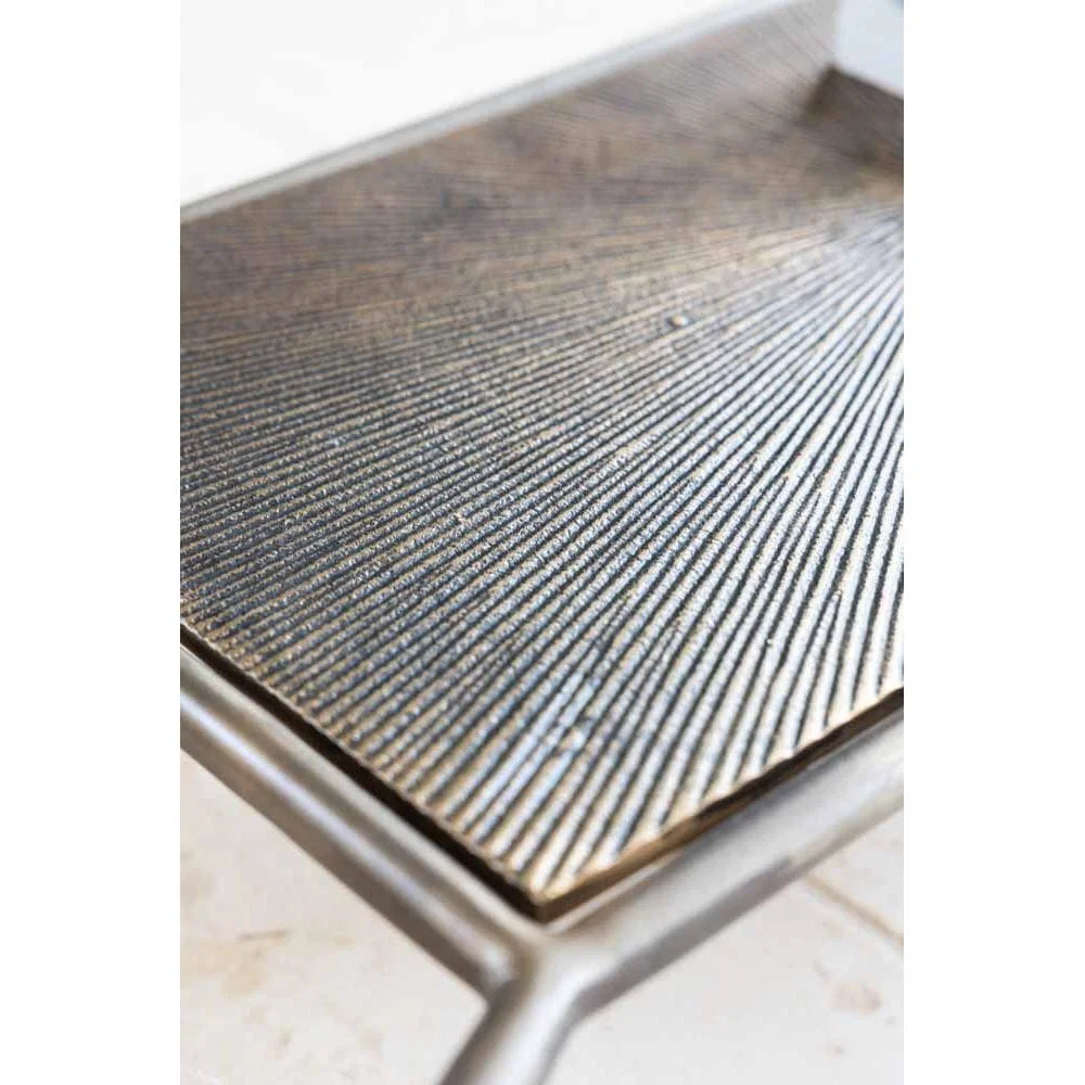 Henry Antique Brass & Glass Coffee Table – image 4