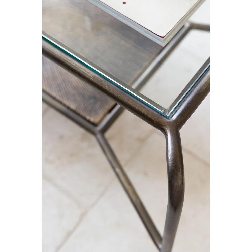 Henry Antique Brass & Glass Coffee Table – image 5