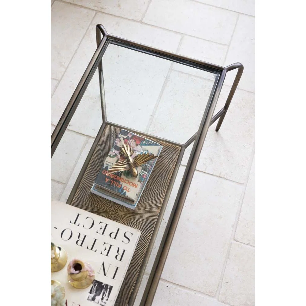 Henry Antique Brass & Glass Coffee Table – image 6
