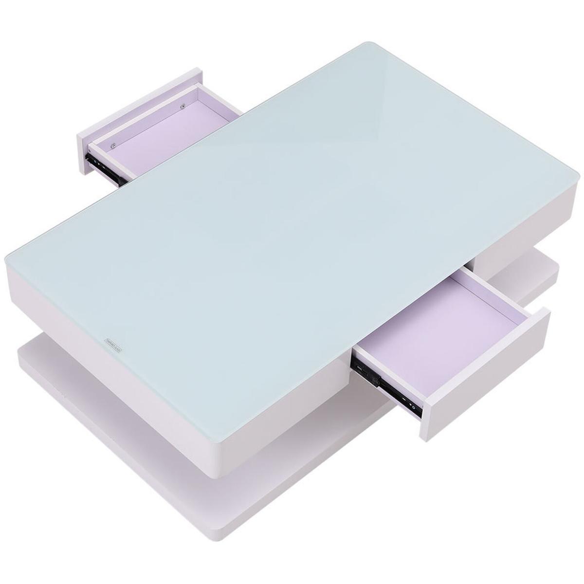 Modern High Gloss Coffee Side Table  - White – image 5