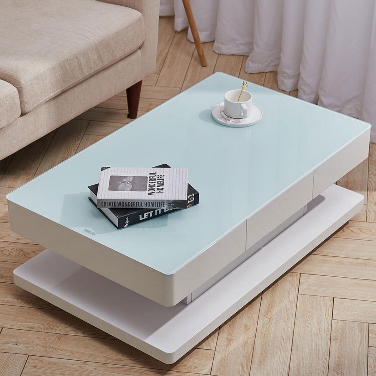 Modern High Gloss Coffee Side Table  - White – image 6