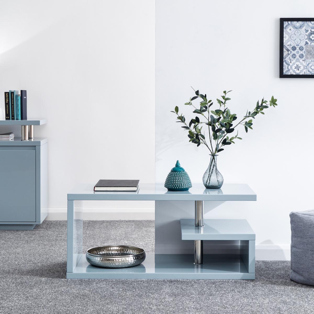 Polar High Gloss LED Coffee Table - Grey – image 2