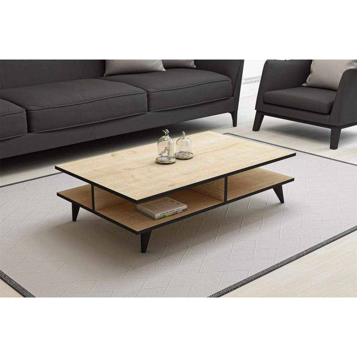 Diamond Coffee Table Oak Black - Oak & Black – image 2