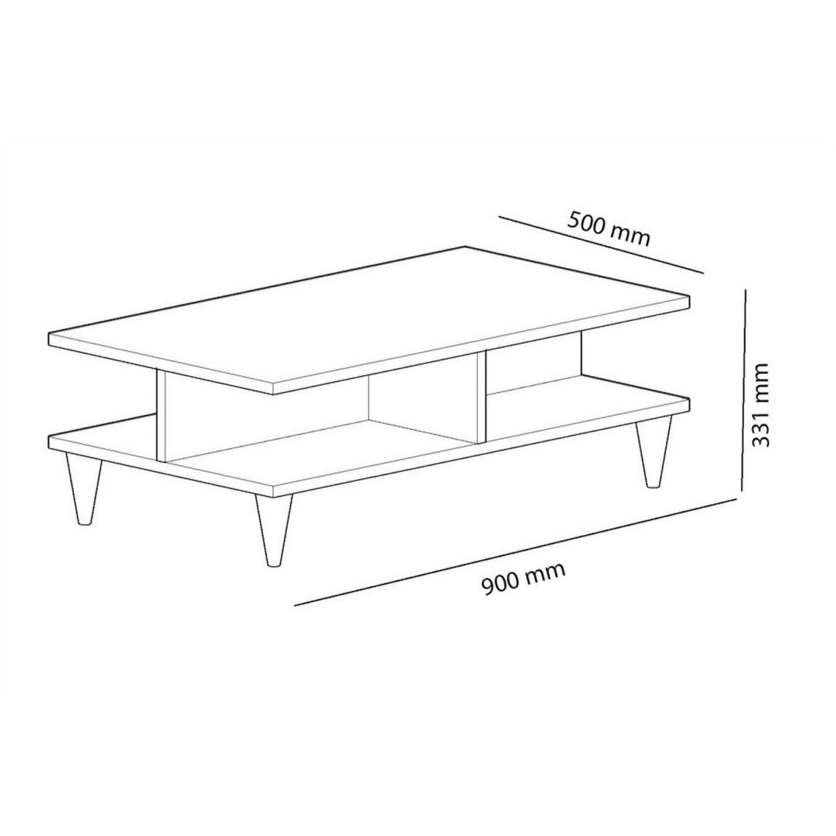 Diamond Coffee Table Oak Black - Oak & Black – image 5