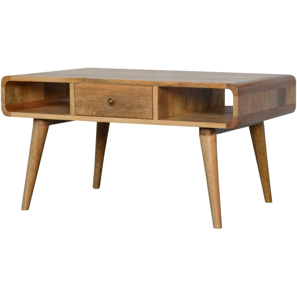Curved Oak-ish Coffee Table - Oak – image 2