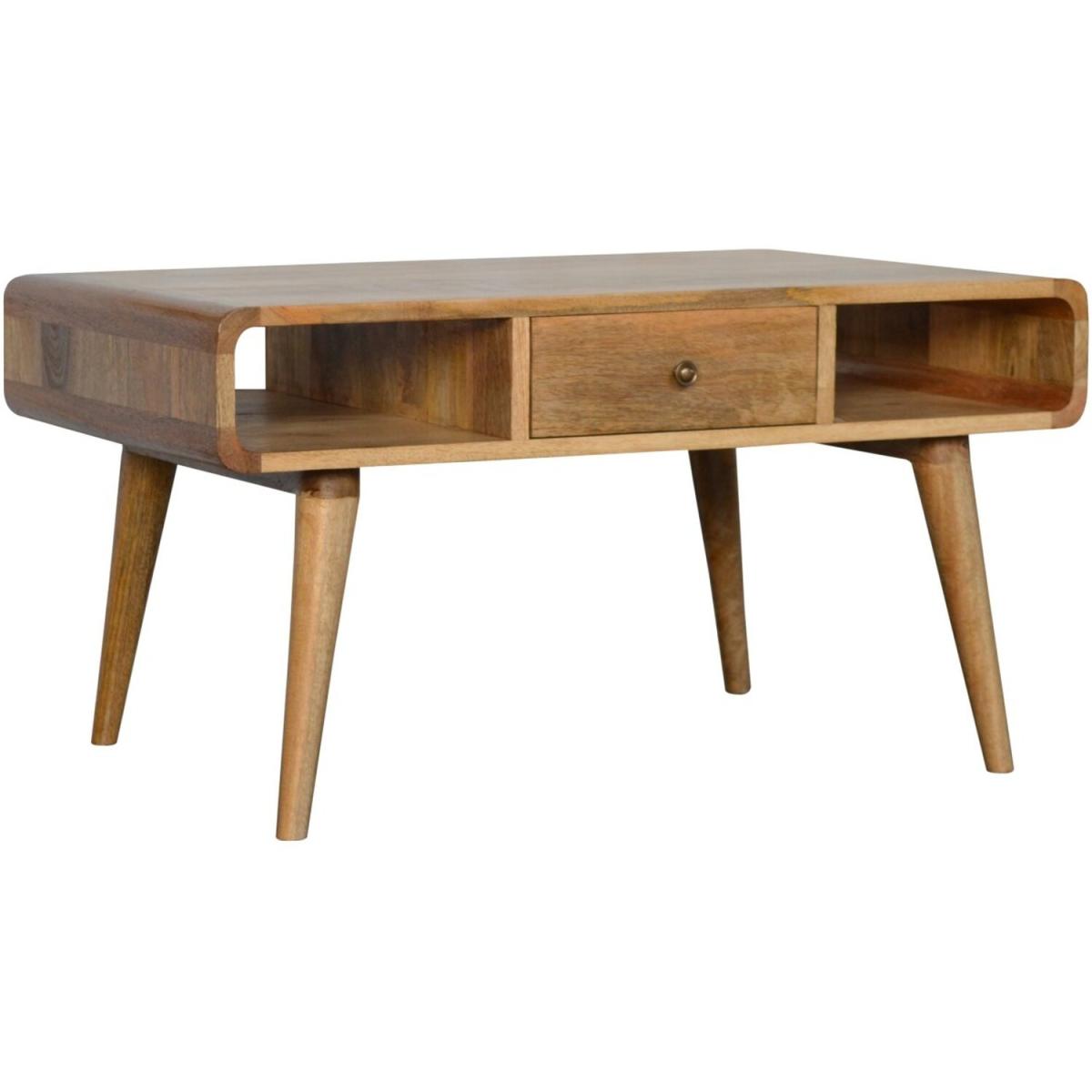 Curved Oak-ish Coffee Table - Oak – image 3