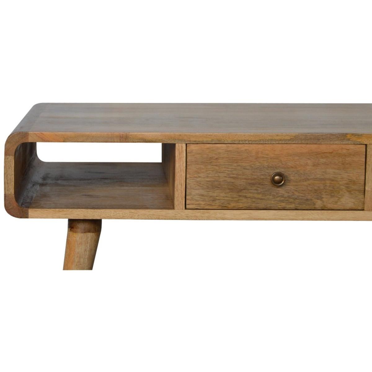 Curved Oak-ish Coffee Table - Oak – image 7