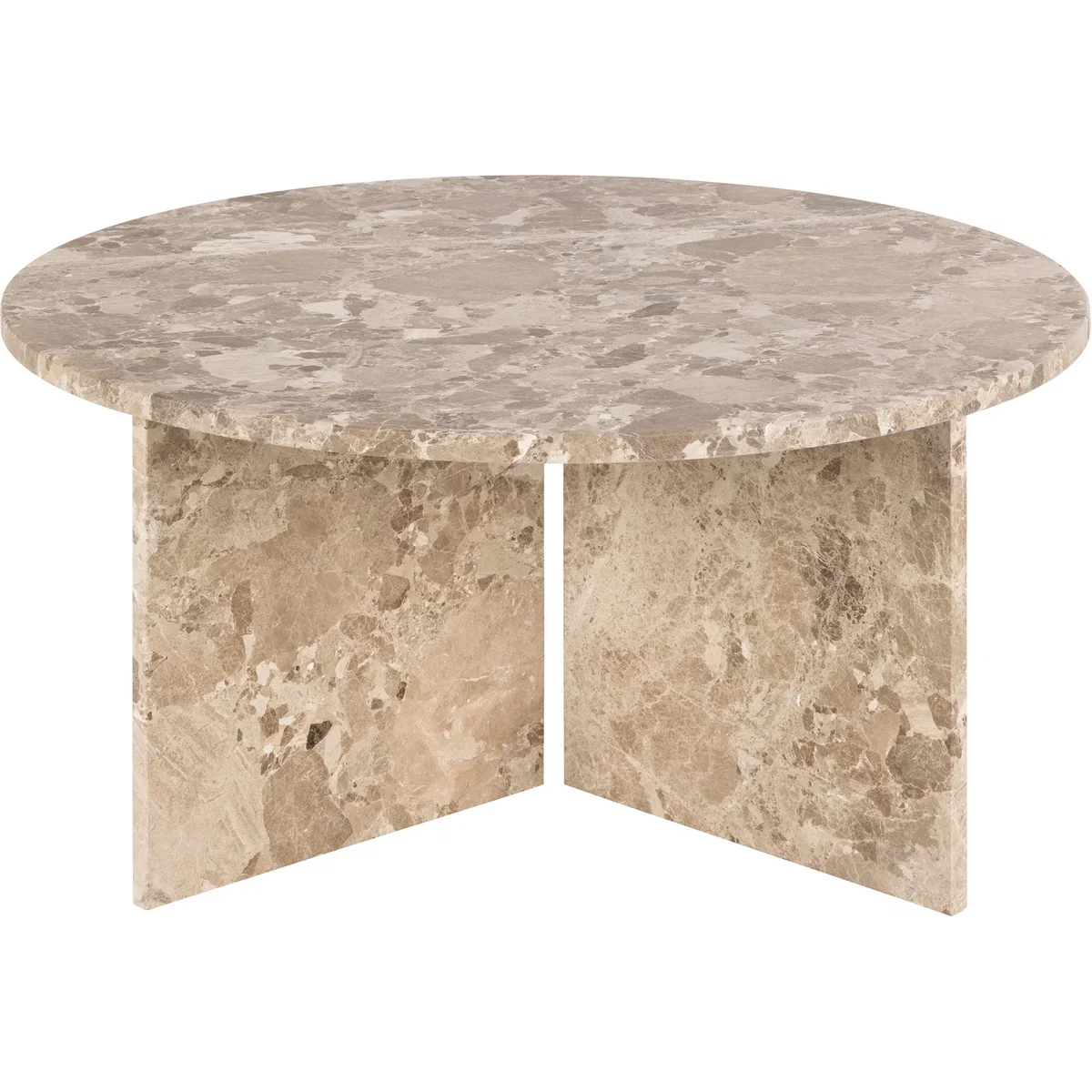 Vega Round Coffee Table with Brown Marble Top 90cm - Brown Marble – image 3