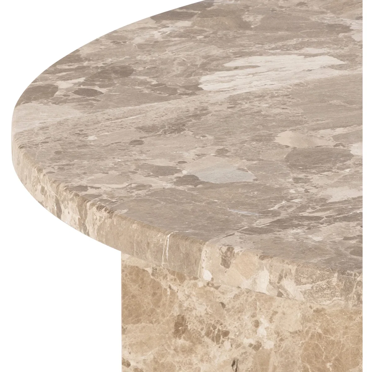Vega Round Coffee Table with Brown Marble Top 90cm - Brown Marble – image 7