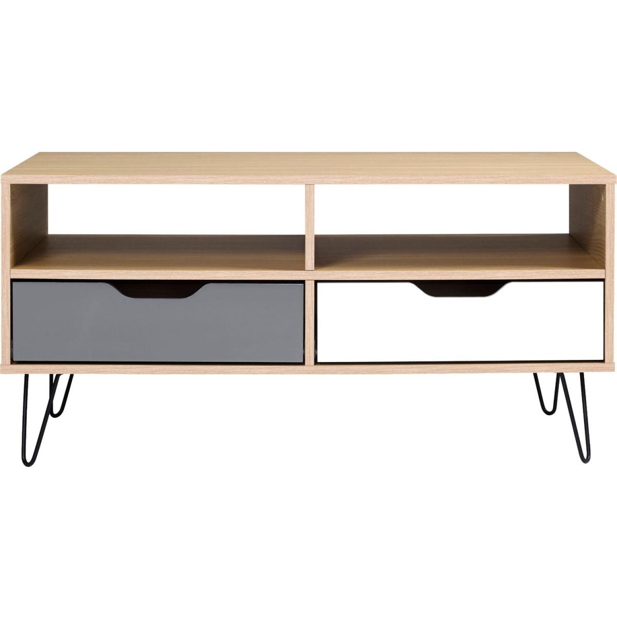 Bergen Two Drawer Coffee Table - Oak Effect/White/Grey – image 2