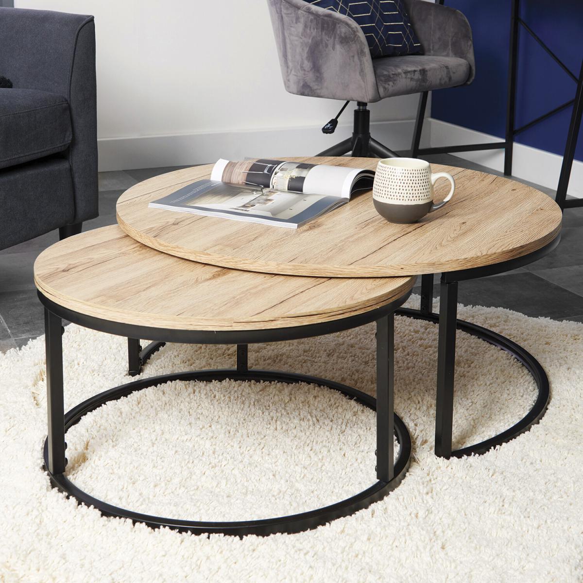 Set of 2 Marseille Round Coffee Tables – image 2
