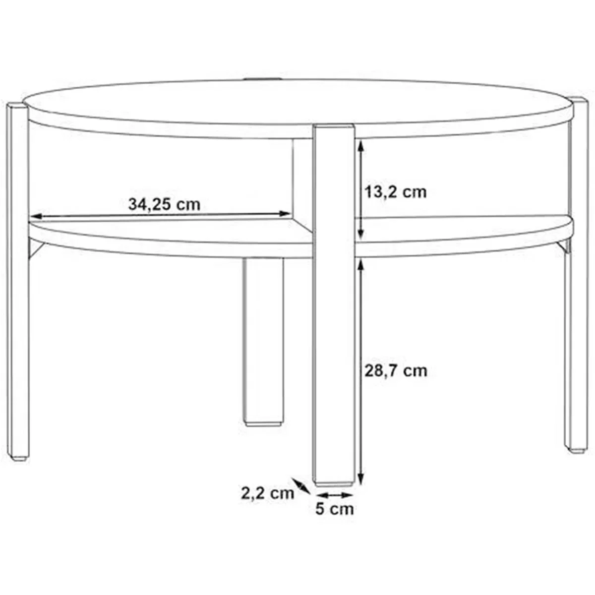 Tobago Round Coffee Table with Open Shelf in Sage Green - Sage Green – image 5