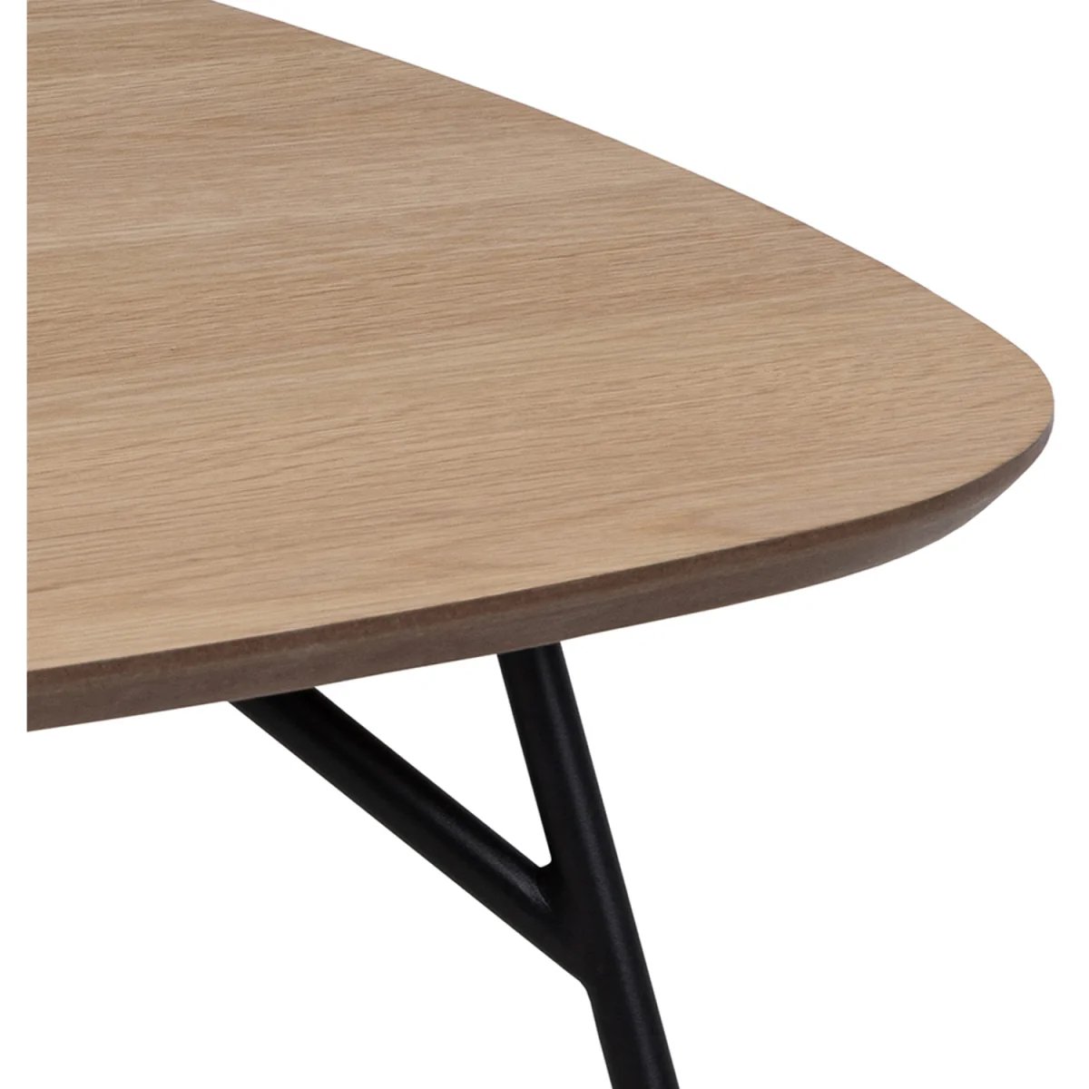 Caracas Square Coffee Table in Oak and Matt Black - Oak & Black – image 2
