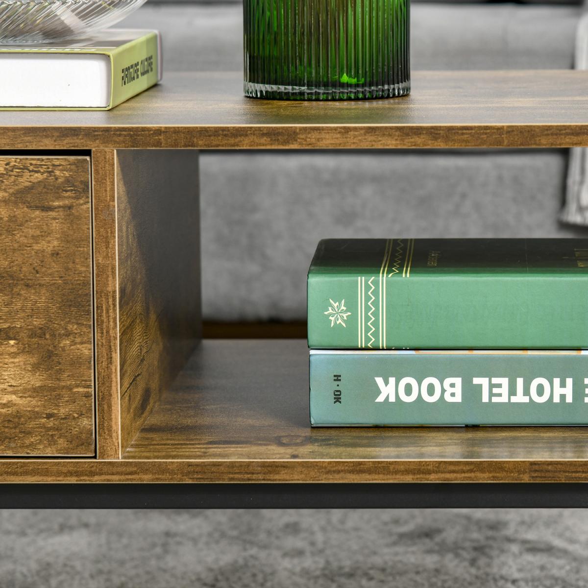 Industrial Coffee Table - Rustic Brown – image 3