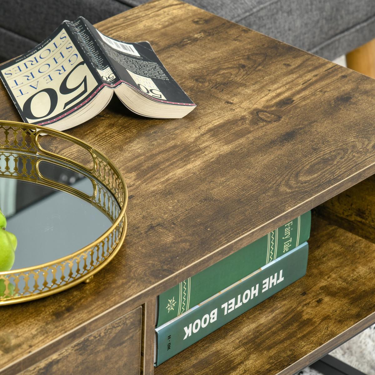 Industrial Coffee Table - Rustic Brown – image 4