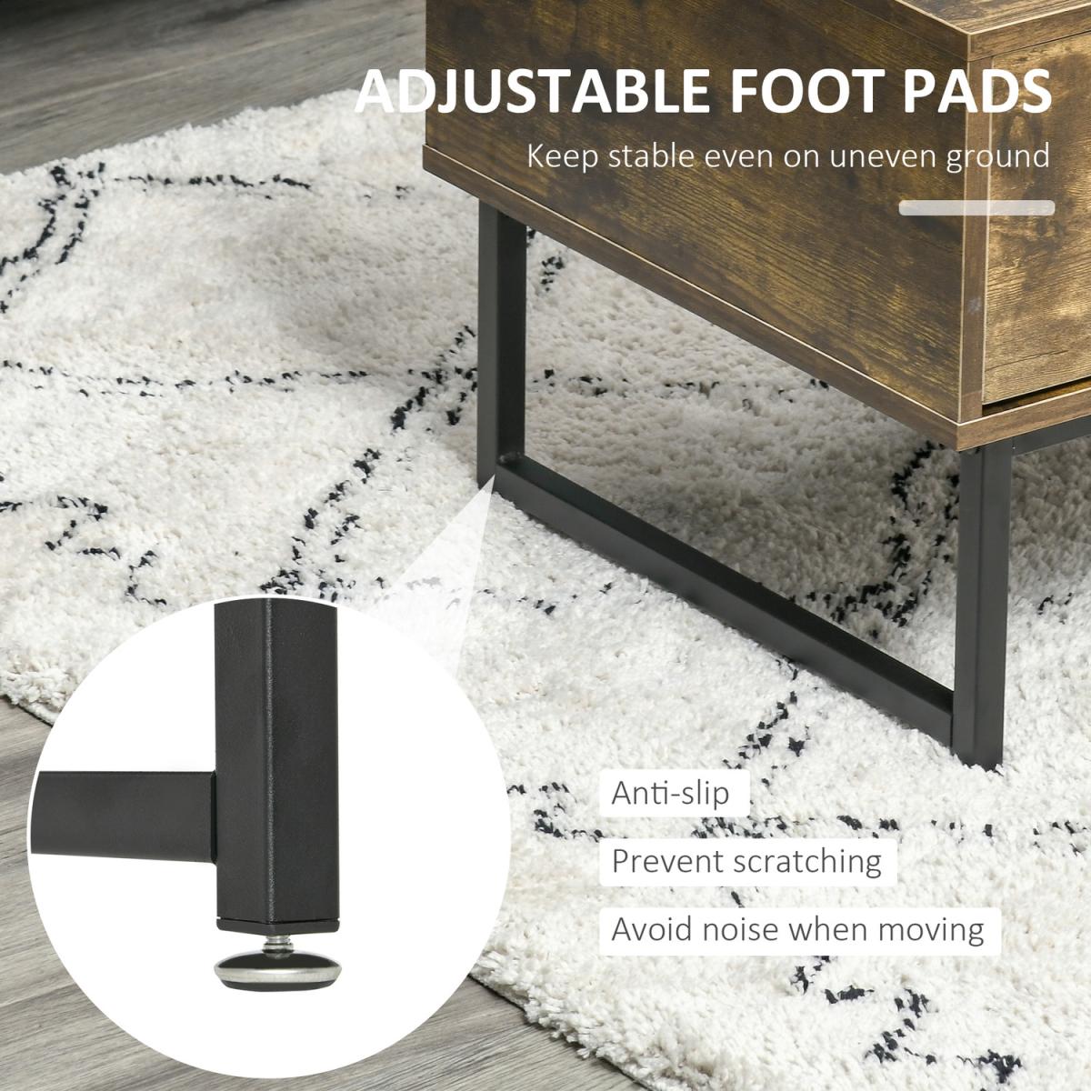 Industrial Coffee Table - Rustic Brown – image 7