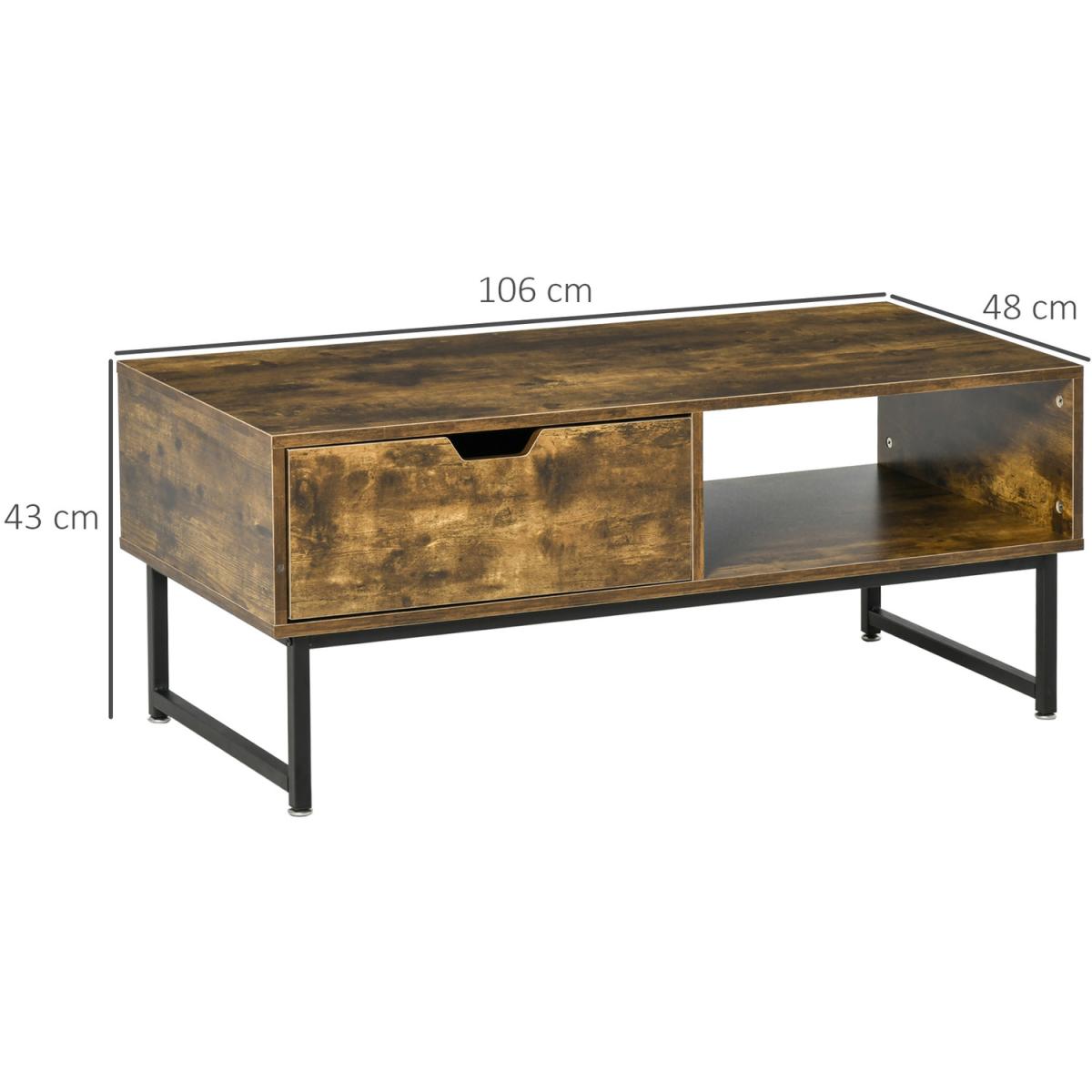 Industrial Coffee Table - Rustic Brown – image 9