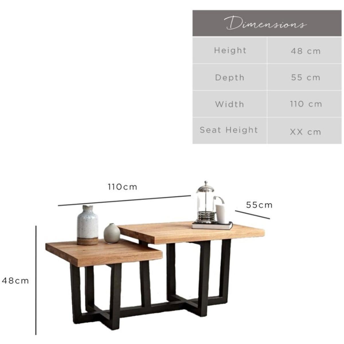 Industrial Step Coffee Table - Brown, Black – image 5