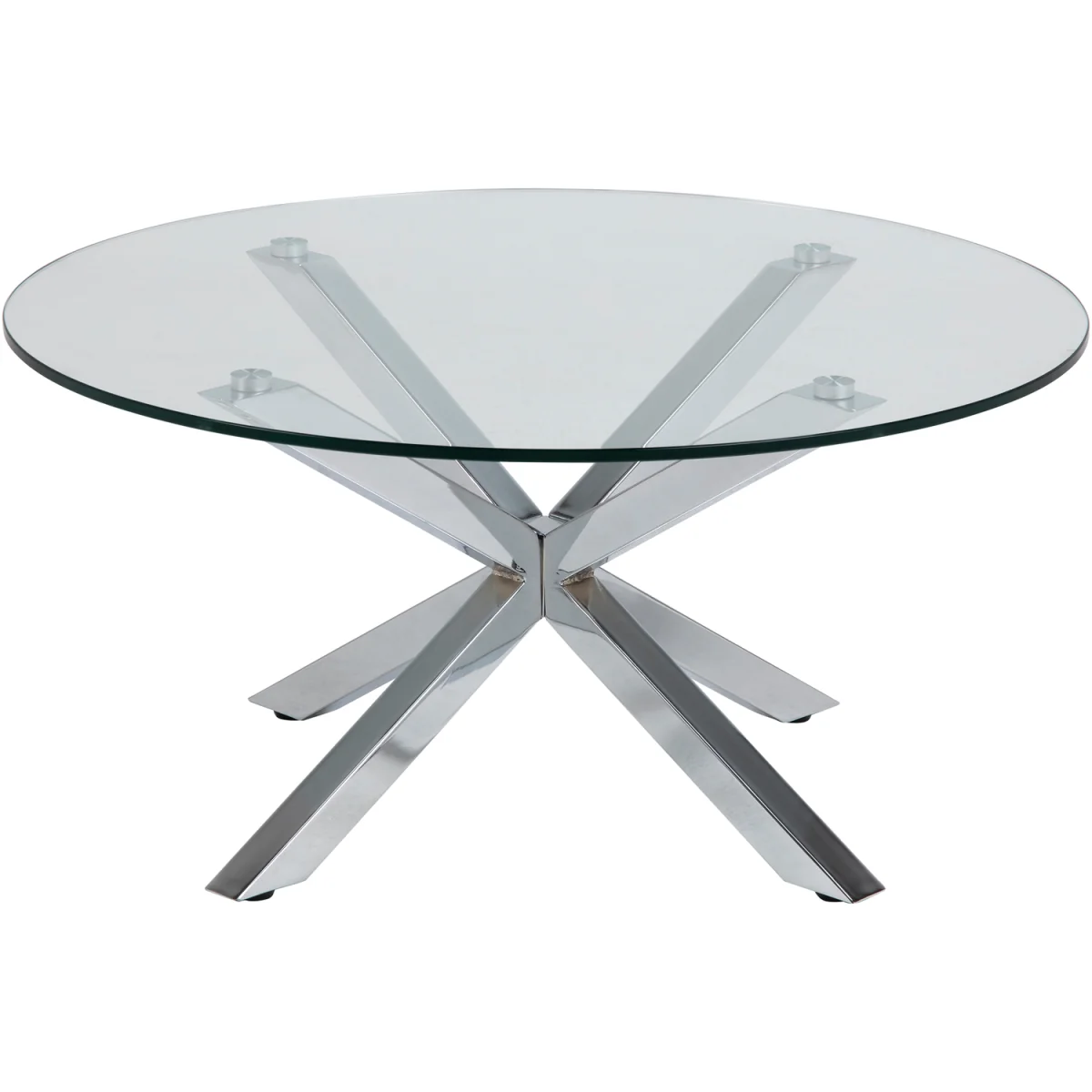 Heaven Round Coffee Table with Glass Top and Chrome Legs - Clear – image 3