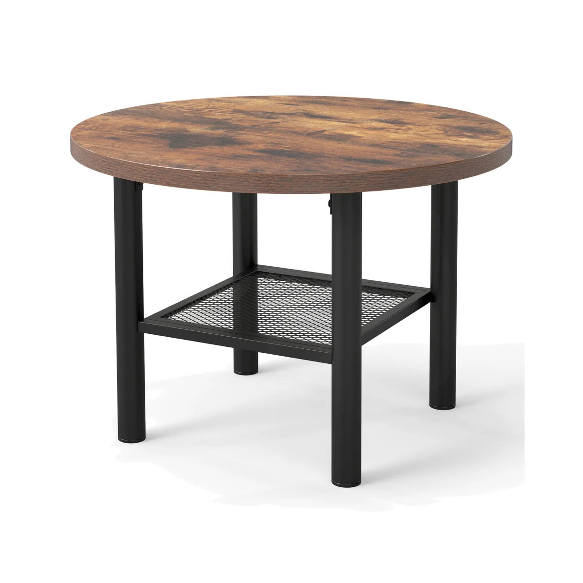 2 Tier Modern Circular Center Table - Rustic Brown – image 1