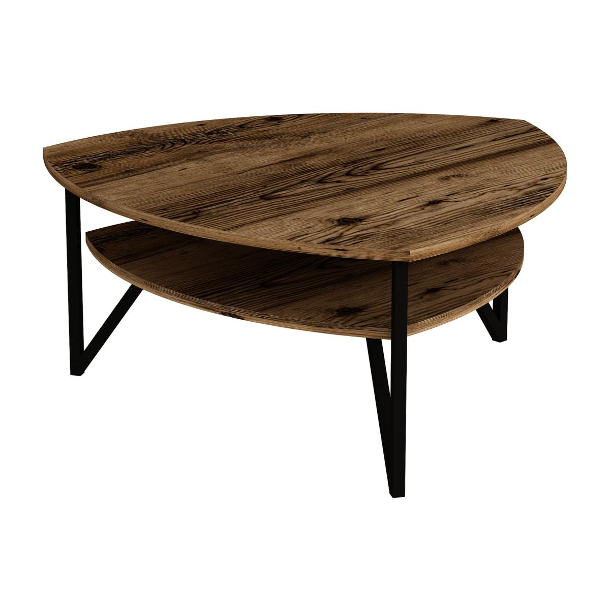 Adonis Coffee Table with Storage Shelf - Light Walnut – image 1