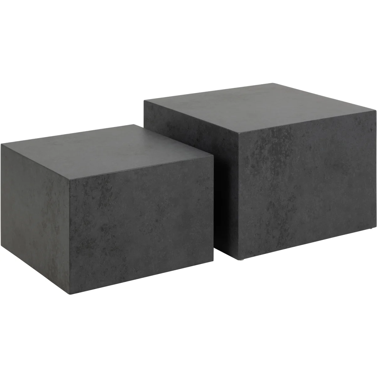 Dice Square Coffee Table Set in Black Ocean Rough Paper - Black Ocean – image 3