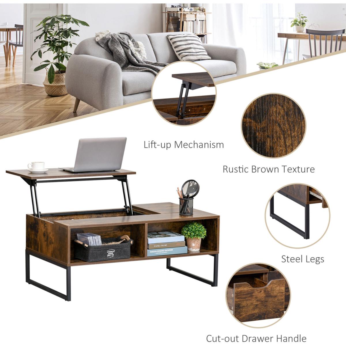 Extendable Coffee Table - Brown – image 6