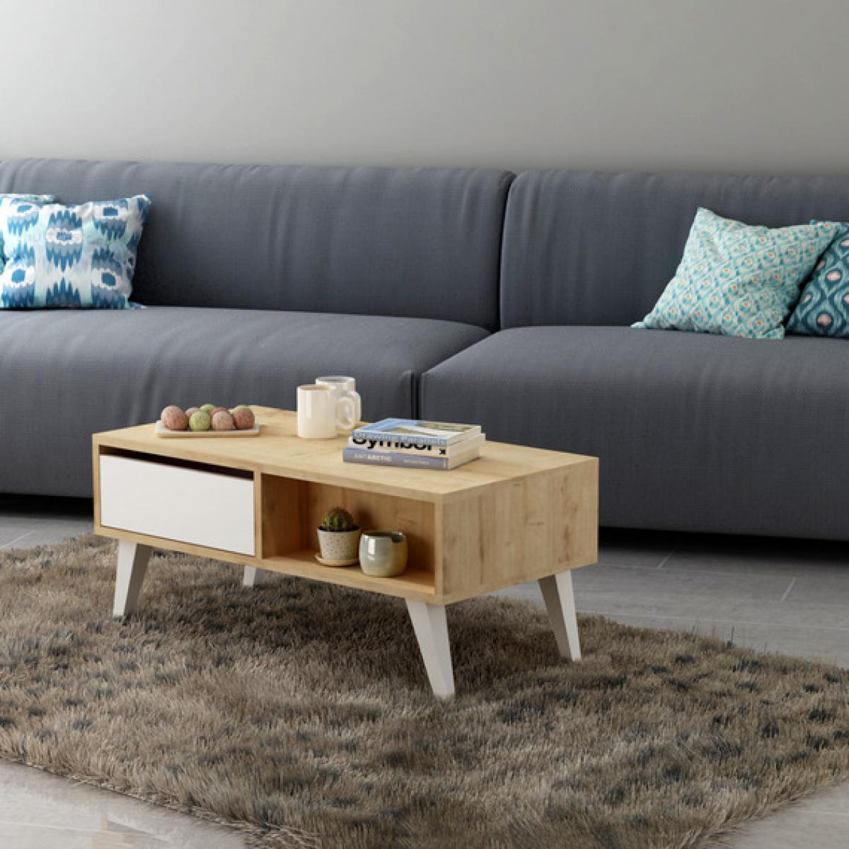 Ariane Coffee Table - White and Oak