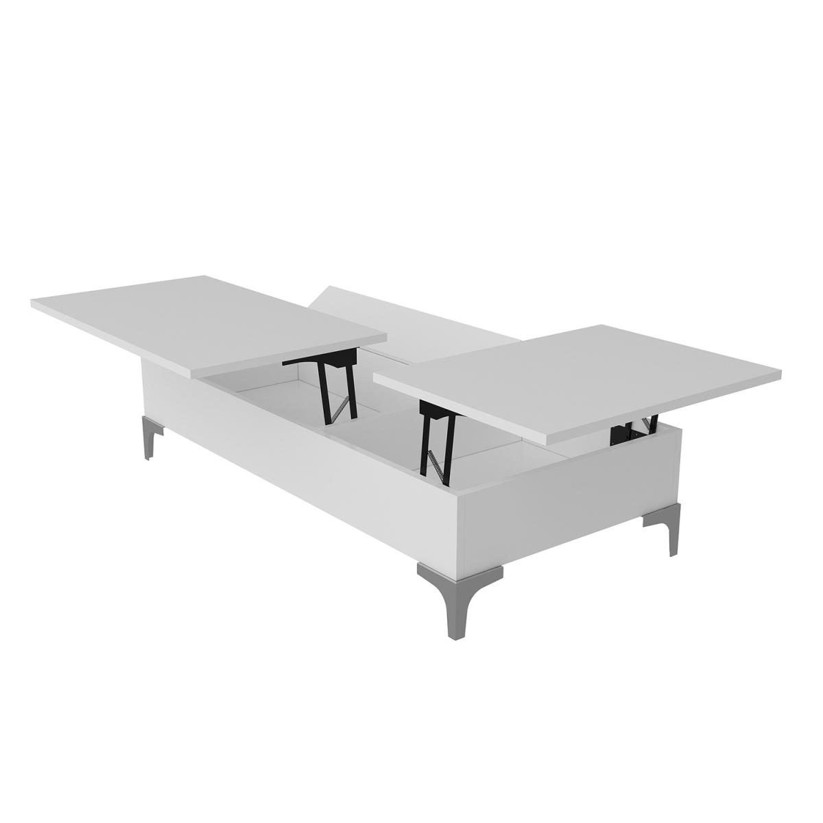 Delinda Lift-Top Coffee Table White - White – image 3