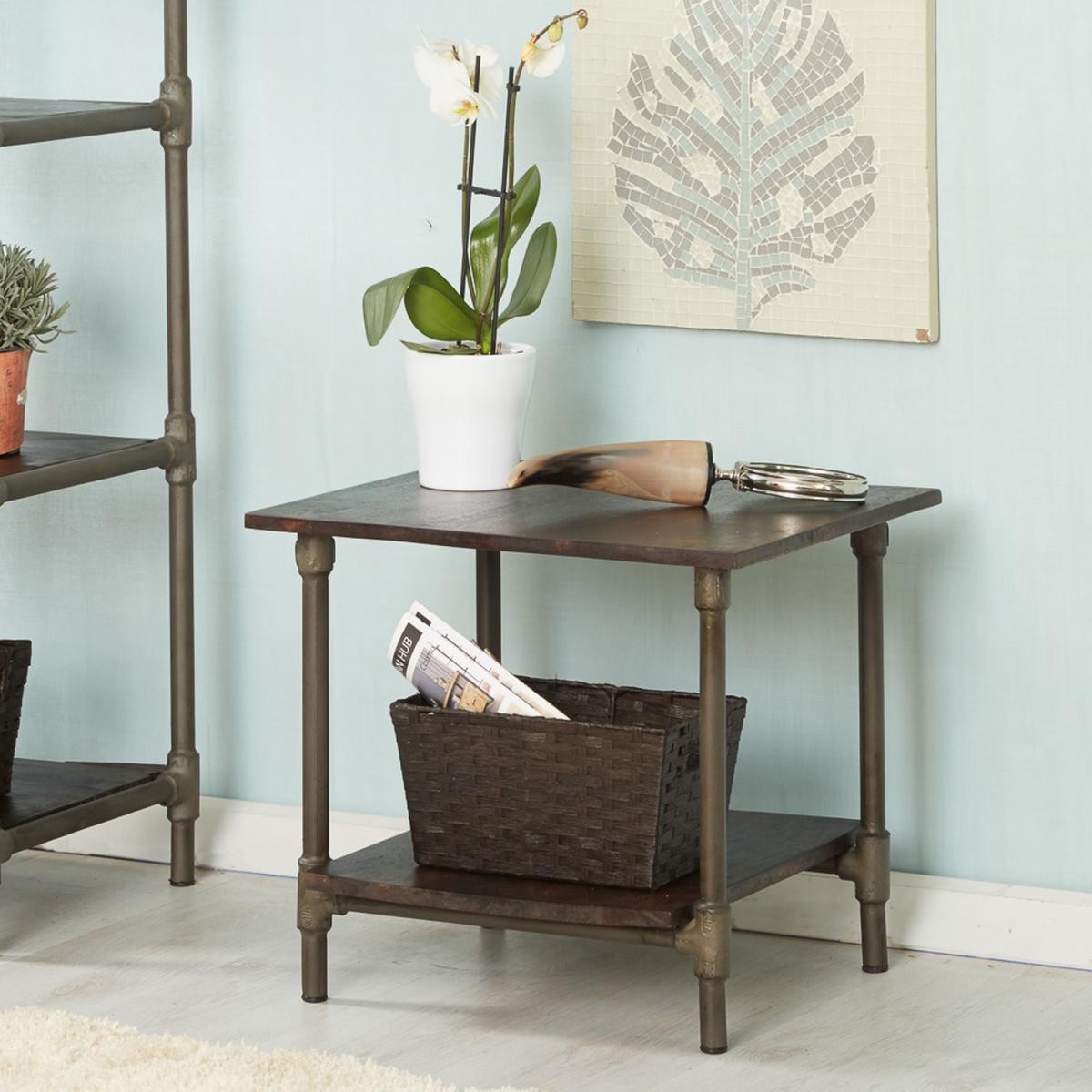 Centra Industrial Square Table - Dark Wood – image 2