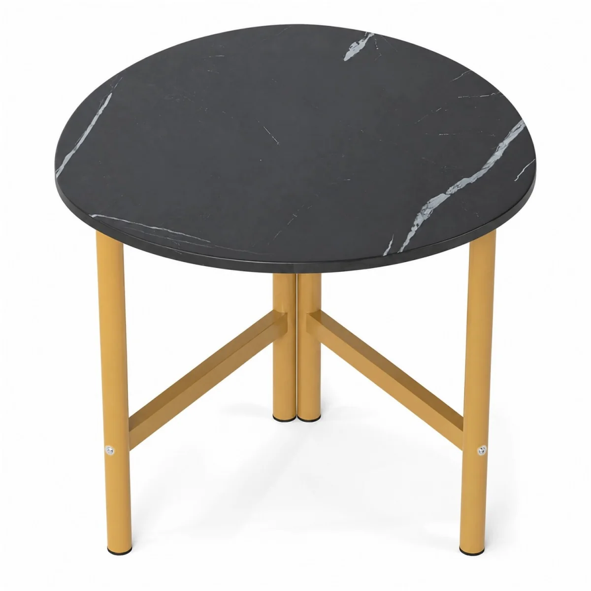 Triangle Coffee Table with Metal Legs - Black – image 6