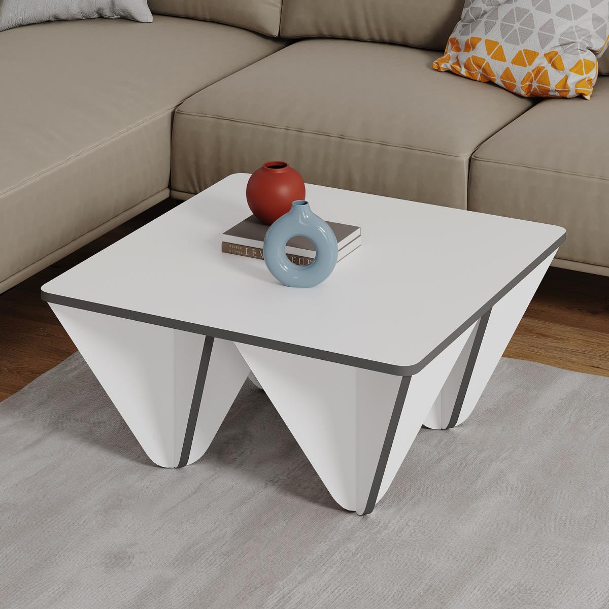 Diamond Modern Coffee Table Multipurpose - White – image 4