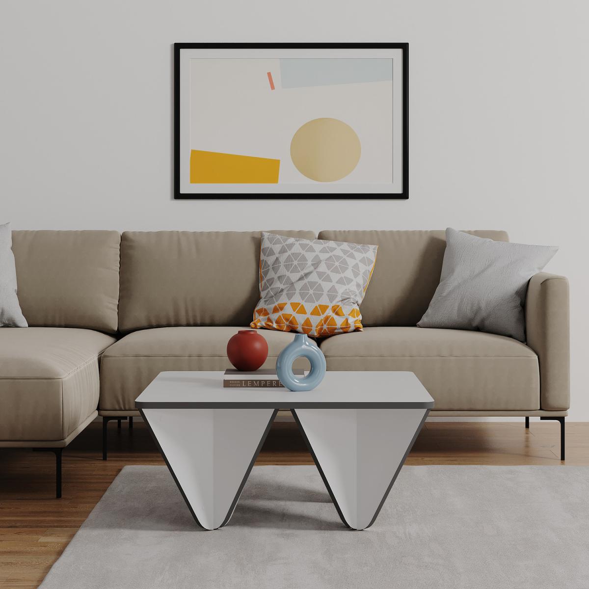 Diamond Modern Coffee Table Multipurpose - White – image 5
