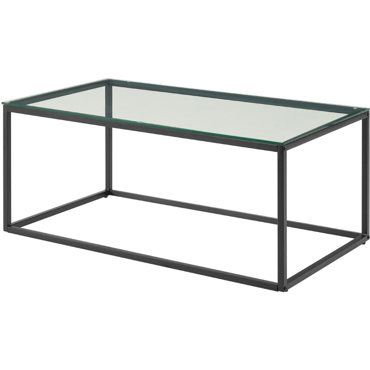 Orson Coffee Table Glass Top and Black Legs - Black – image 2