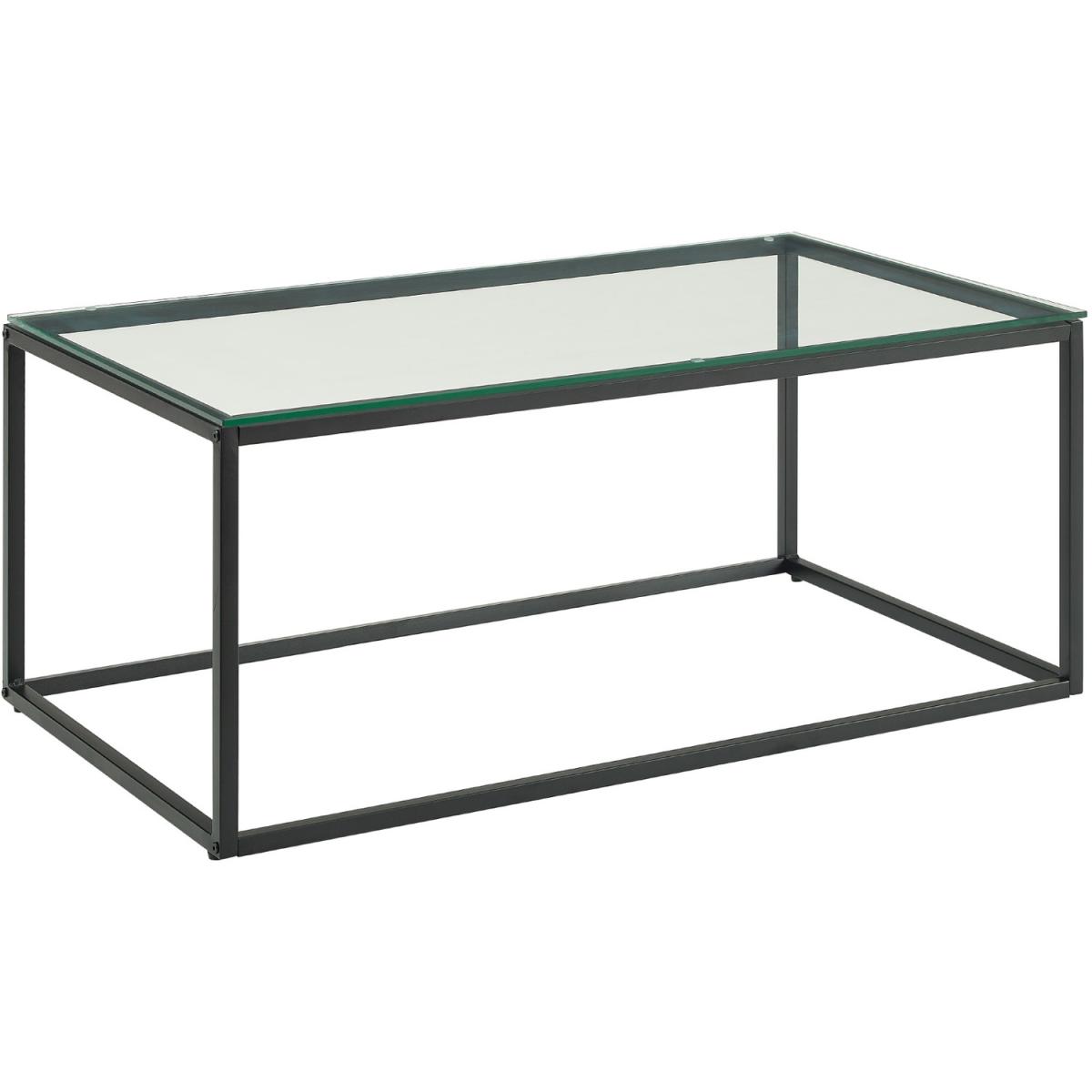 Orson Coffee Table Glass Top and Black Legs - Black – image 4