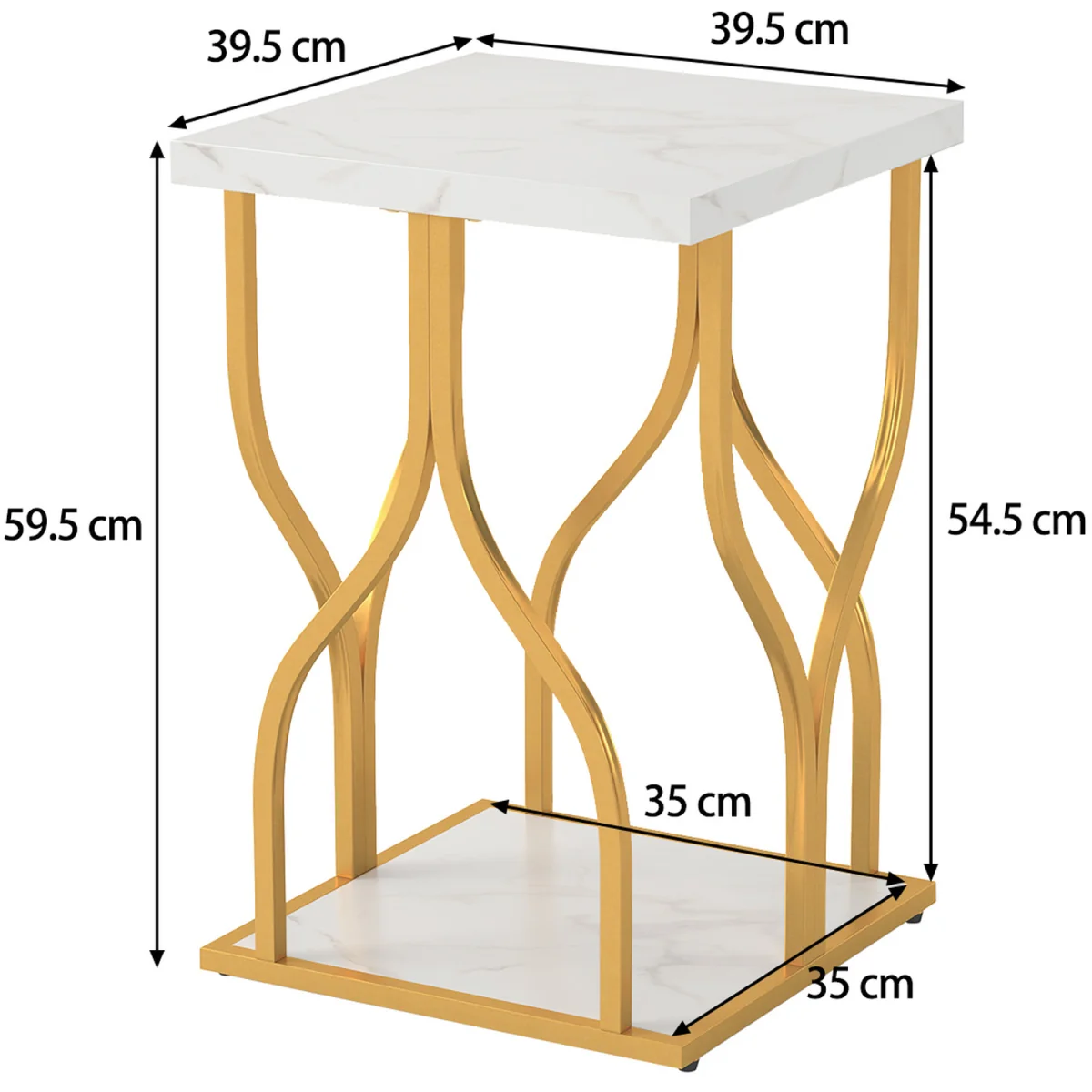 Faux Marble Nightstand - White – image 8