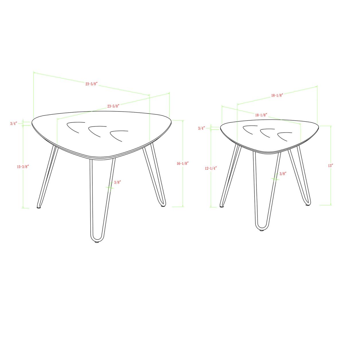 Khalo Modern Coffee Table Set - Walnut – image 4