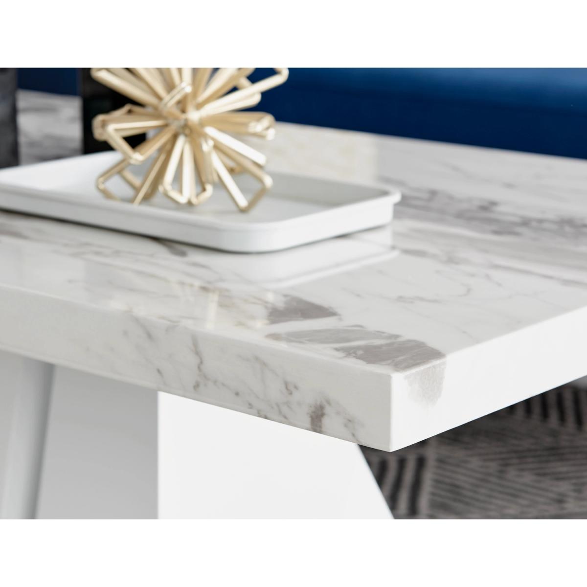 Athens White Marble Coffee Table - White – image 3