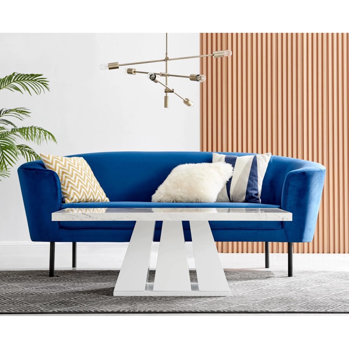 Athens White Marble Coffee Table - White – image 4