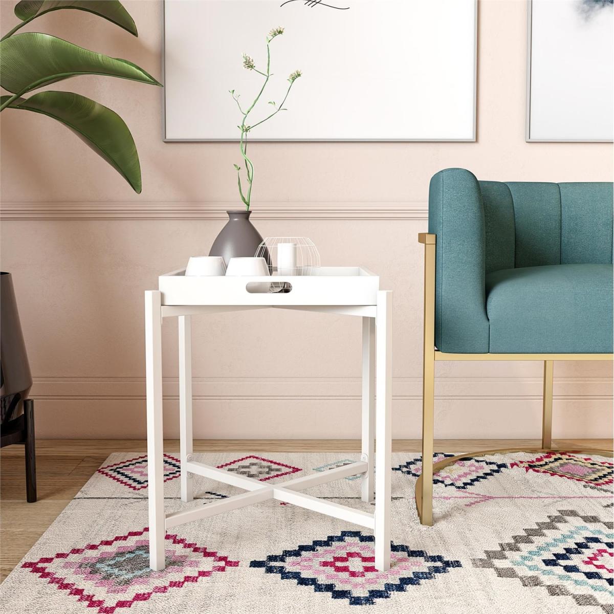 Coco White Coffee Table With Removable Tray - White – image 2