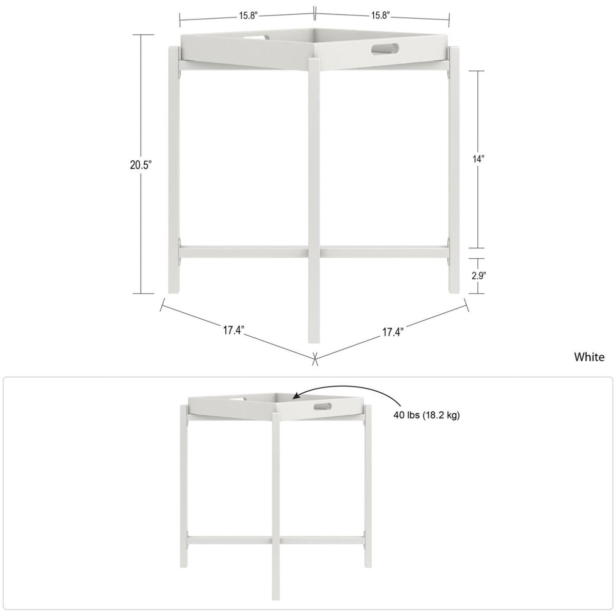 Coco White Coffee Table With Removable Tray - White – image 8