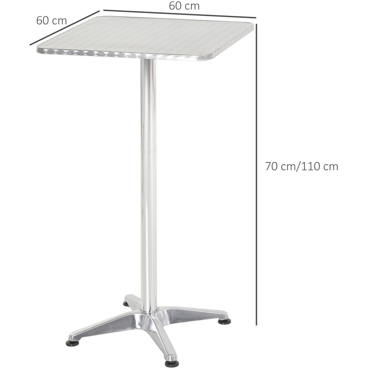 Bistro Bar Coffee Square Table - Stainless Steel – image 3