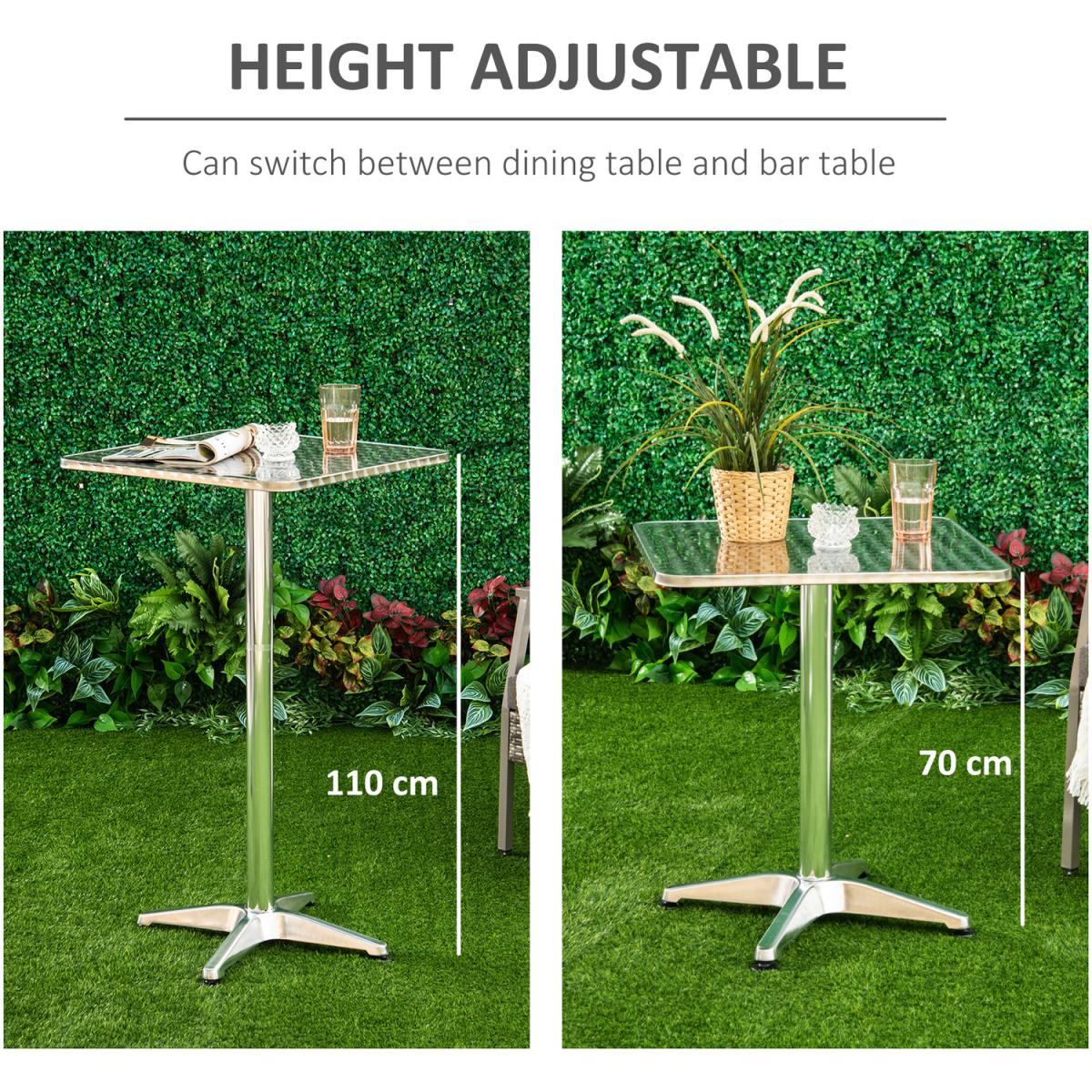 Bistro Bar Coffee Square Table - Stainless Steel – image 5