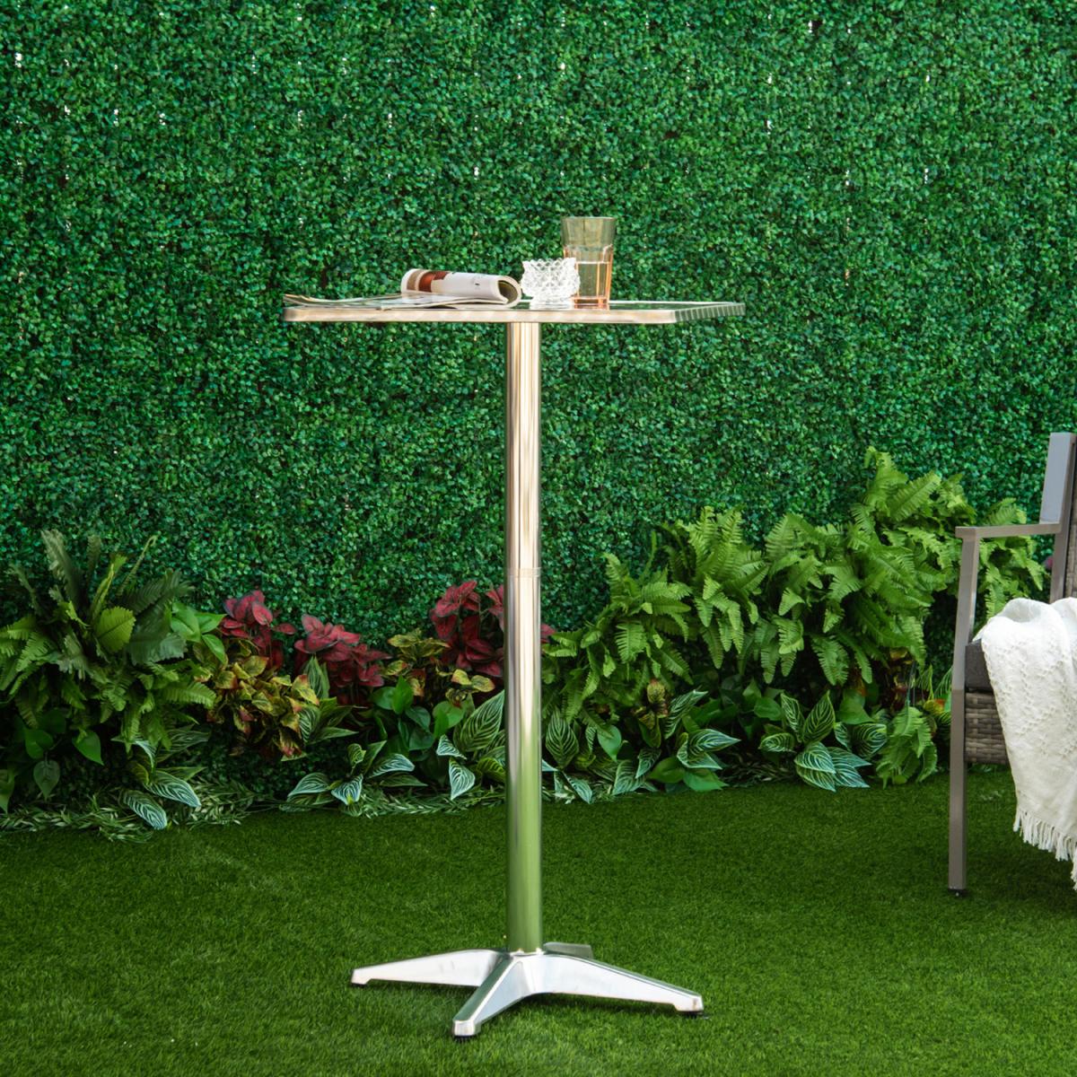 Bistro Bar Coffee Square Table - Stainless Steel – image 9