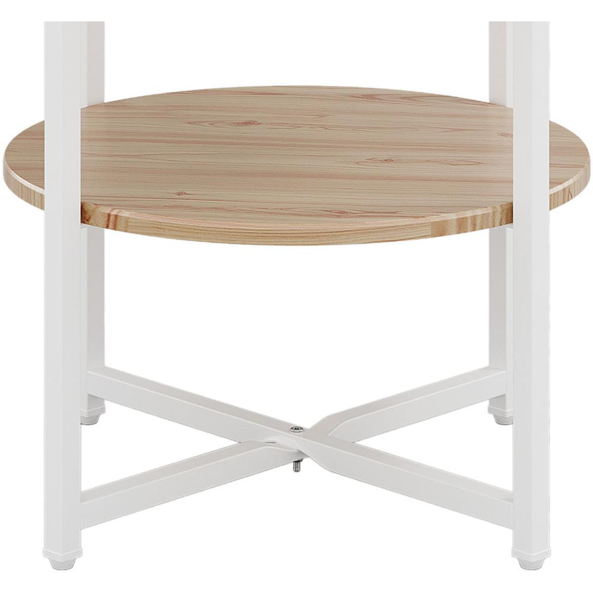 Minimalist 2-Tier Small Round Coffee Table - Natural – image 4