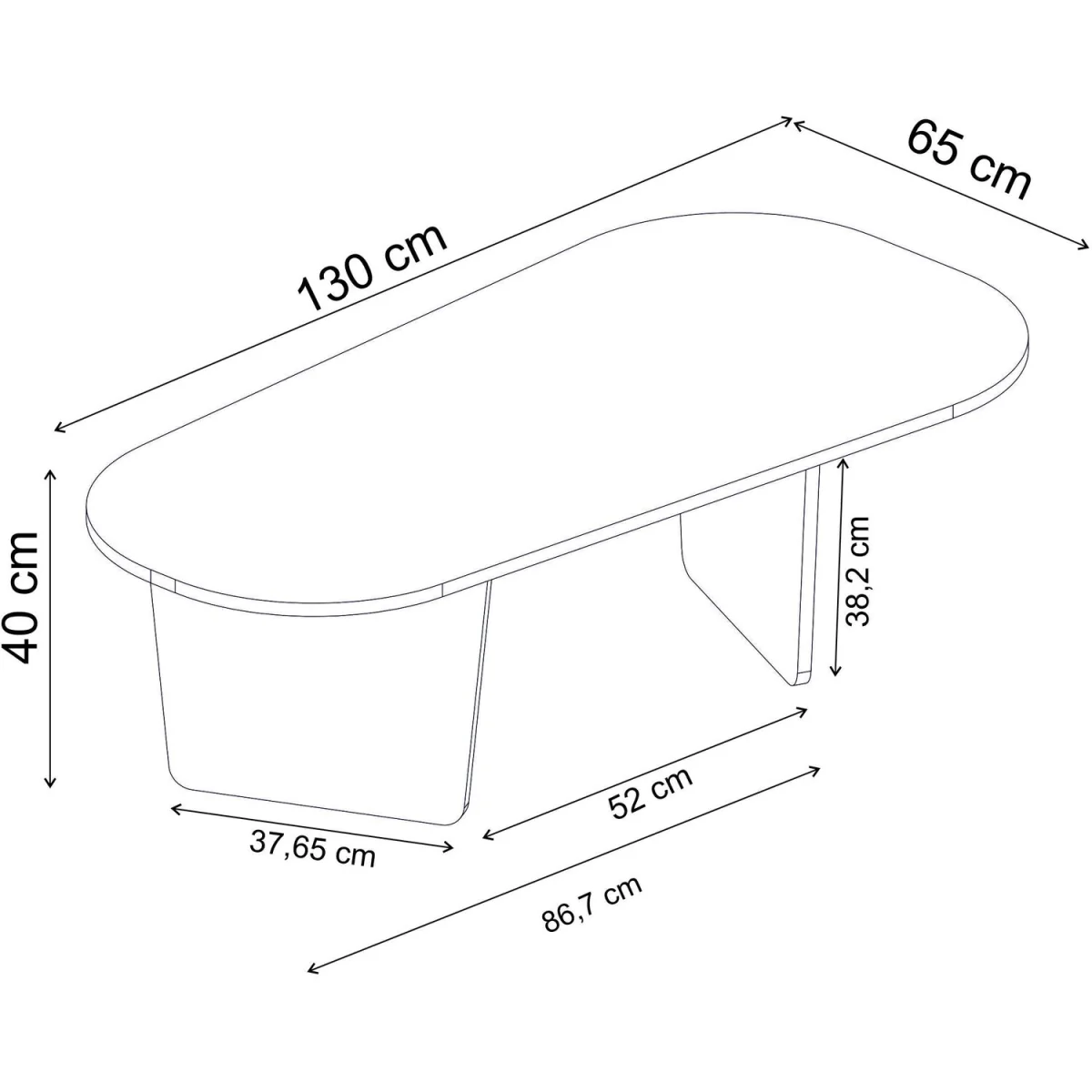 Ovalis Coffee Table - Natural Walnut Effect – image 2