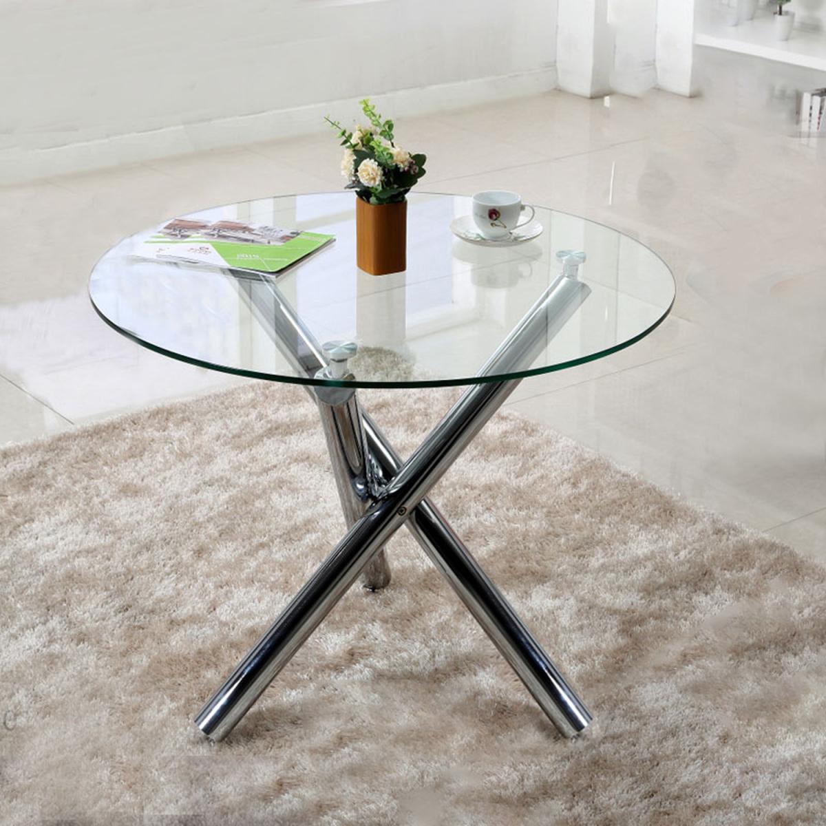 Stylish Coffee Tempered Glass Table - Clear / 3 Legs – image 2