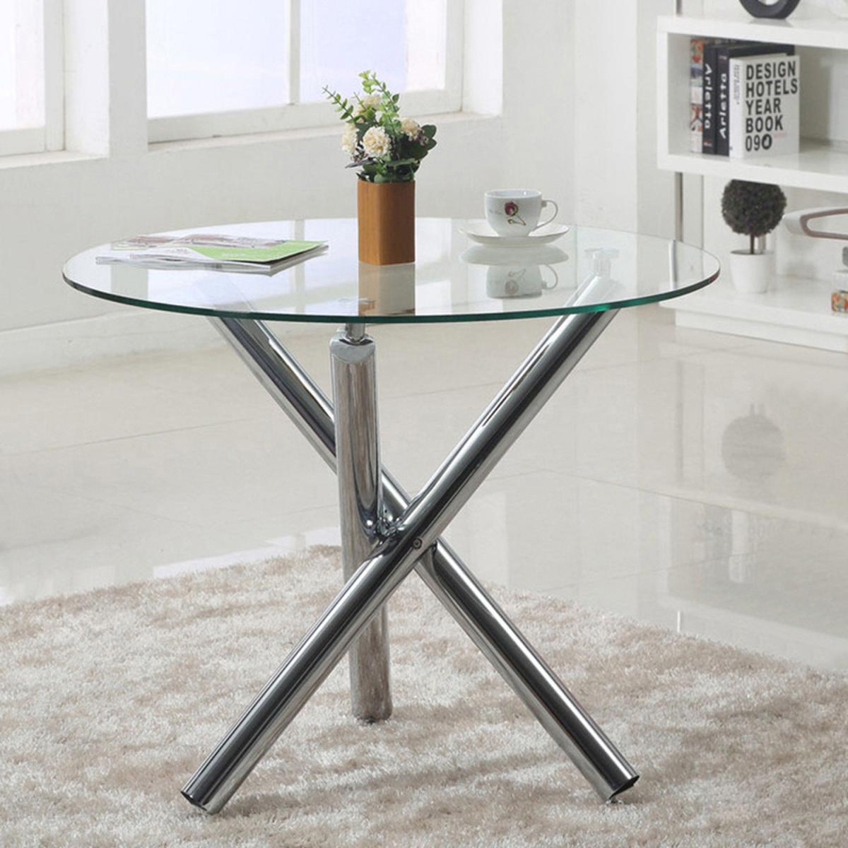 Stylish Coffee Tempered Glass Table - Clear / 3 Legs – image 4