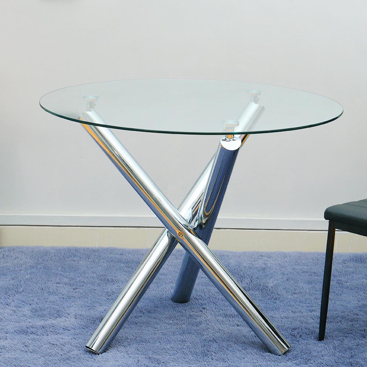 Stylish Coffee Tempered Glass Table - Clear / 3 Legs – image 6