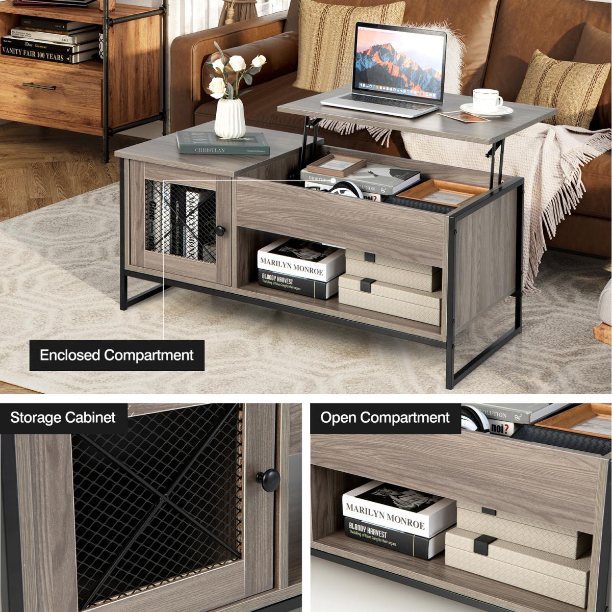 Lift-Top Coffee Table - Grey – image 7